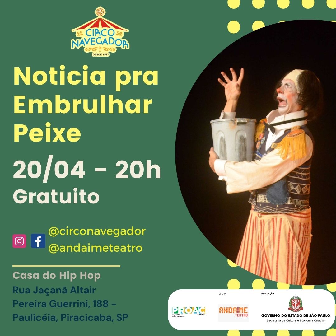 Leia mais sobre o artigo Teatro Notícia pra Embrulhar Peixe