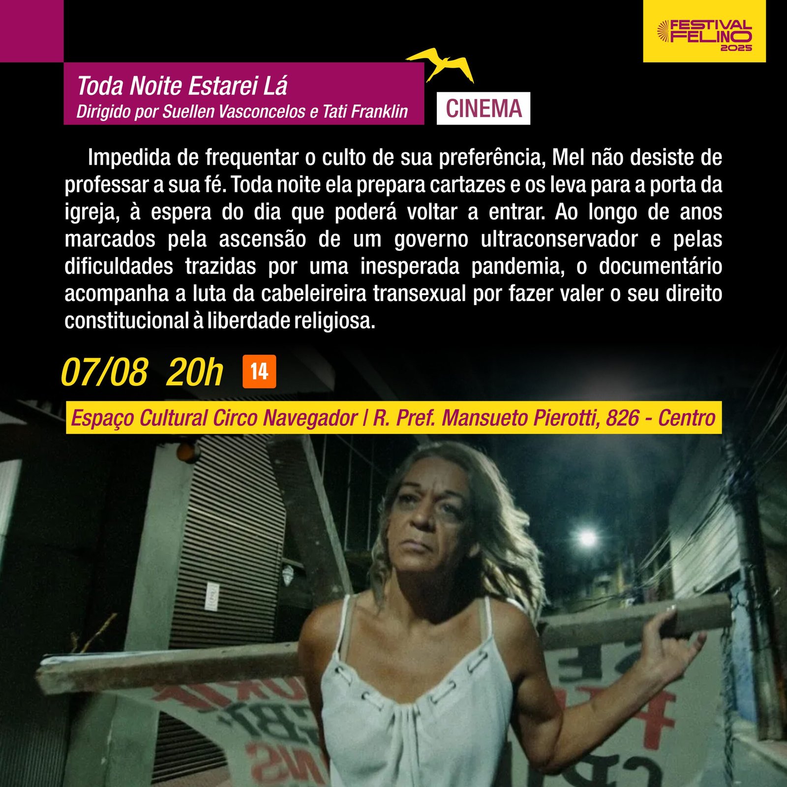 No momento, você está visualizando Filme GRÁTIS 07/08 20h – Toda Noite Estarei Lá