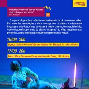 Leia mais sobre o artigo Estreia do espetáculo “Inteligência Artificial, Burrice Natural…cada coisa pelo seu nome!”