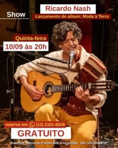 Leia mais sobre o artigo Show Musical: Ricardo Nash, lançamento do álbum Moda à Terra