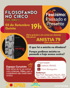 Leia mais sobre o artigo Filosofando no Circo: Exibição “Anistia 79”